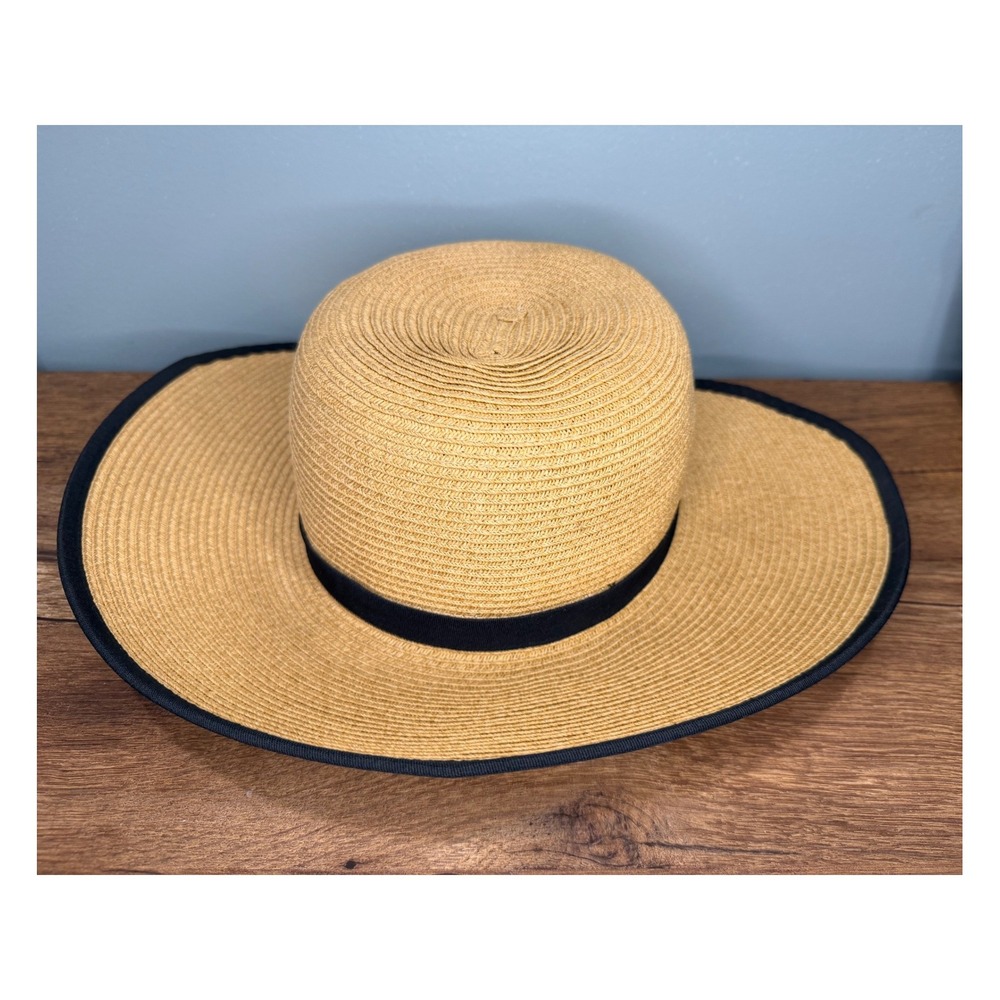 Cappelli Straworld Tan Wide Brim Sun Hat Adjustable One Size Beach Vacation Boho